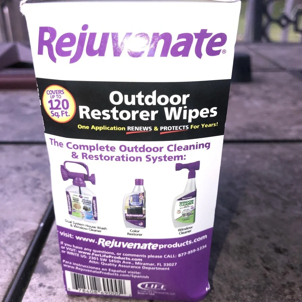 Rejuvenate Outdoor Restorer Wipes 6 Full Size Pads Renews Protects NEW USA Made